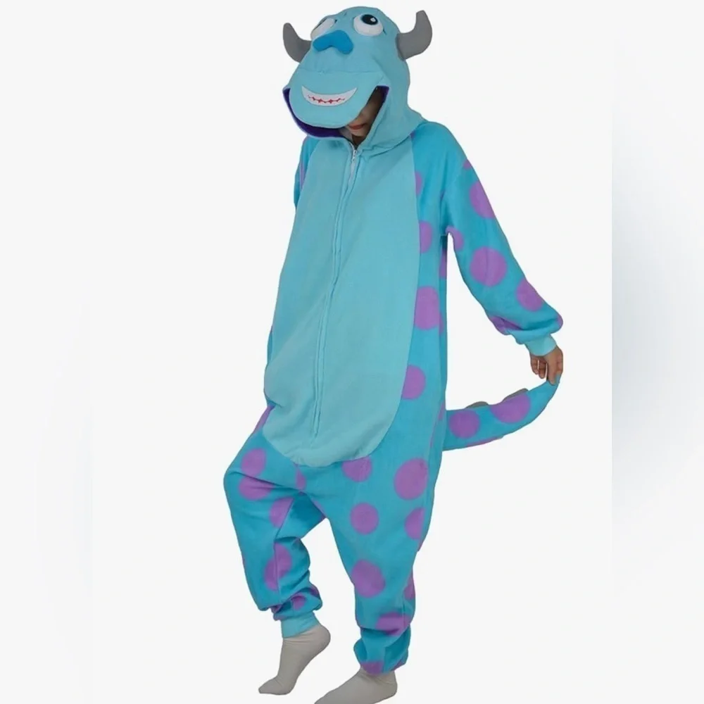 RANSUU Onesie Costume Sulley Relaxo Adult Pyjamas Women Men Animal Monsters